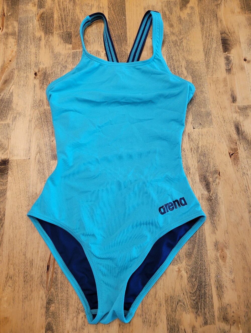arena Women's Solid Light Blue One-Piece Swimsuit